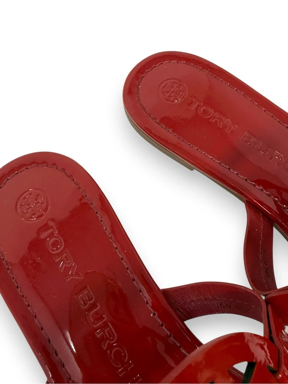 Tory Burch Patent Leather Miller Sandal Deep Red 9 Women’s